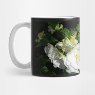 White begonia close up. Mug